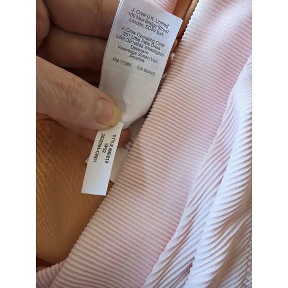 J.Crew Re-Imagined One Double Strap Ribbed Bikini Set Pale Pink Womens M NEW - Picture 12 of 12